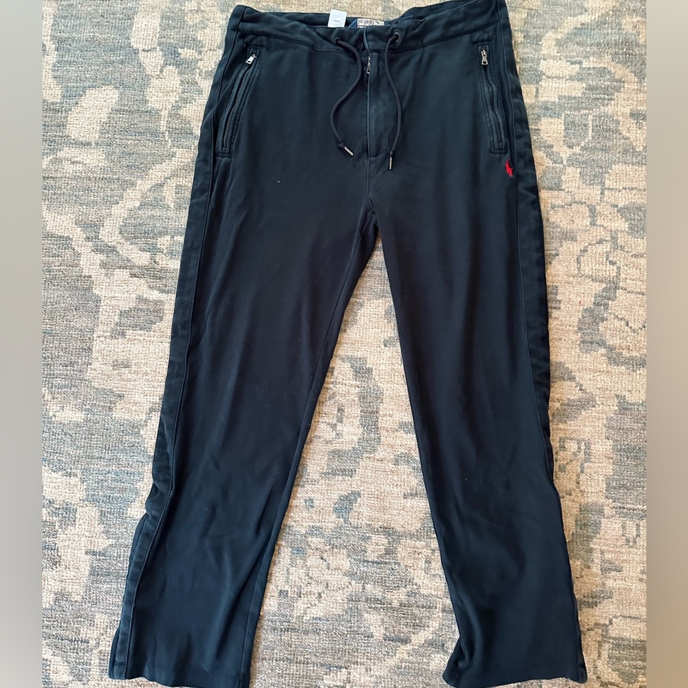 Men’s black zipper polo sweatpants